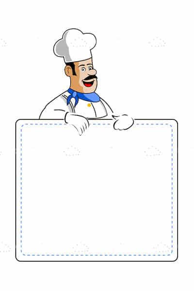 Abstract Chef Holding Blank Board